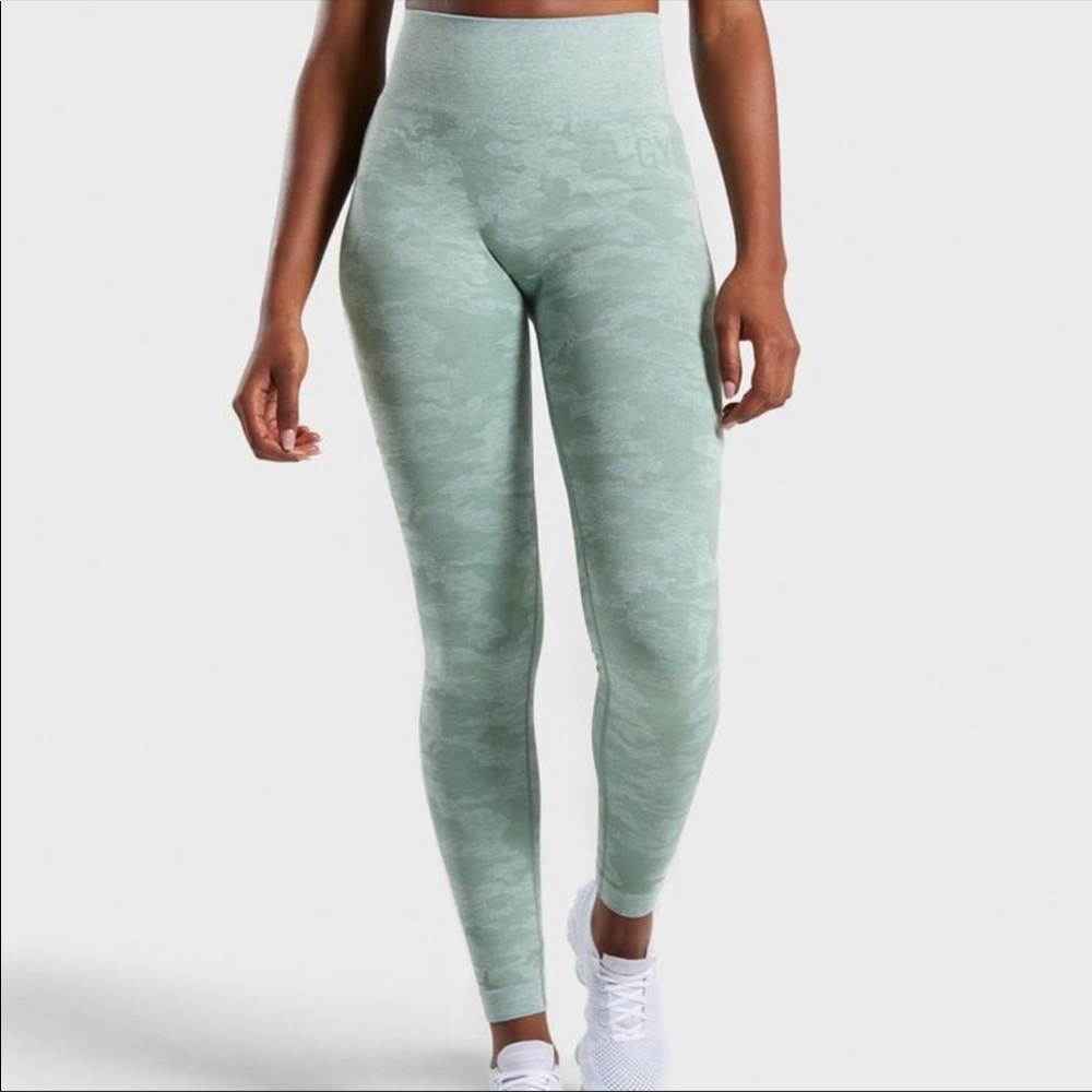 Gymshark green camo leggings. Size S.